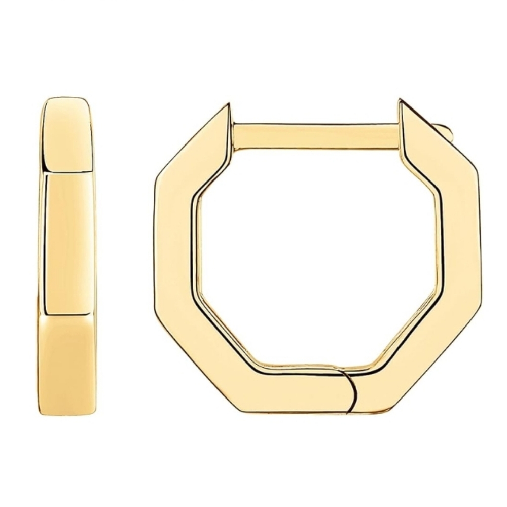 14K Gold Plated 925 Sterling Silver Post  Huggie Hoop Earrings